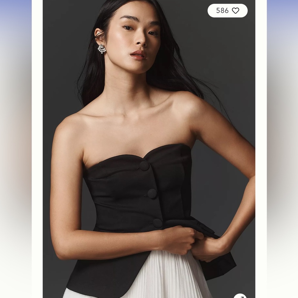 Anthropologie Strapless Blazer Top